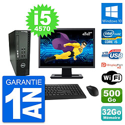 PC Dell T1700 SFF Ecran 22" Intel i5-4570 RAM 32Go Disque 500Go Windows 10 Wifi - Occasion