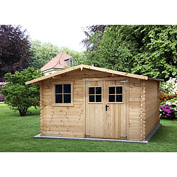 Habitat Et Jardin Abri de jardin en bois 14m² Oz - 388 x 298 x 225 cm - 28 mm