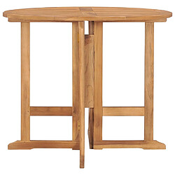 vidaXL Table à dîner pliable de jardin Ø90x75 cm Bois de teck solide