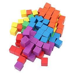 Universal 100 pc/set bois cube brique concours 2.5cm cube bricolage couleur bloc set jouets en bois éducatif bébé enfant cadeau | bloc