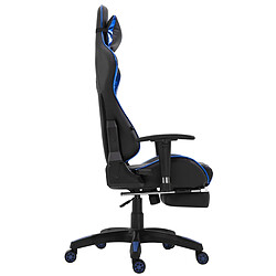 Avis Decoshop26 Fauteuil de bureau chaise gamer sur roulettes avec repose-pieds accoudoirs en PVC noir / bleu 10_0002766