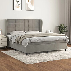 Maison Chic Lit Adulte - Lit simple Lit à sommier tapissier et matelas moelleux - Meuble de Chambre - Gris clair 160x200cm Velours -MN59519