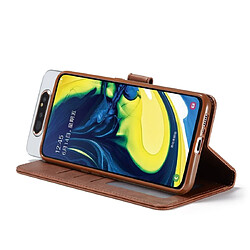 Wewoo Housse Coque Pour Galaxy A80 / A90 LC.IMEEKE Étui en cuir à rabat horizontal à texture de veauavec support et fentes cartes et portefeuille Rose rouge pas cher