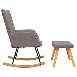 Acheter vidaXL Chaise à bascule avec tabouret Taupe Tissu