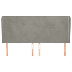 Avis Maison Chic Tête de lit scandinave avec oreilles,meuble de chambre Gris clair 163x23x118/128 cm Velours -MN55063