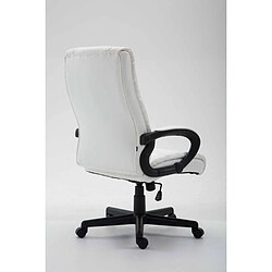 Acheter Decoshop26 Fauteuil de bureau XL sur roulettes avec accoudoirs mécanisme d'inclinaison plastique PVC blanc 10_0002717