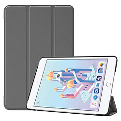 Etui en PU réveil automatique/sommeil triples basculement de la béquille gris pour votre Apple iPad mini (2019) 7.9 pouces/mini 4