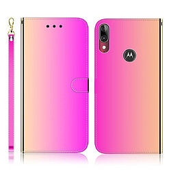 Wewoo Housse Coque Pour Motorola Moto E6 Plus Etui simili-cuir surface horizontale miroir avec support et logements cartesportefeuille et lanière dégradé de couleur