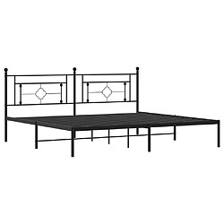 Acheter Maison Chic Cadre/structure de lit métal et tête de lit pour adulte - Lit Moderne Chambre noir 193x203 cm -MN23710