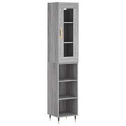 vidaXL Buffet haut Sonoma gris 34,5x34x180 cm Bois d'ingénierie