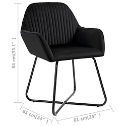 vidaXL Chaises à manger lot de 2 Noir Velours pas cher