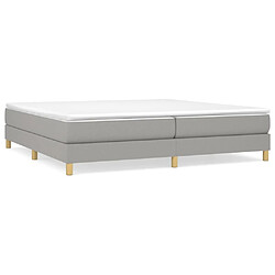 Maison Chic Lit Adulte - Lit simple Lit à sommier tapissier avec matelas moelleux - Meuble de Chambre - Gris clair 200x200cm Tissu -MN65451