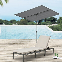 Parasol Carsoli inclinable à 360° rectangulaire 180 x 130 cm gris [pro.tec]