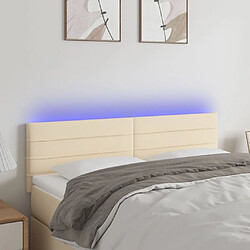 Maison Chic Tête de lit scandinave à LED,meuble de chambre Crème 144x5x78/88 cm Tissu -MN50825