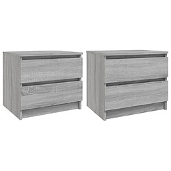 Maison Chic Lot de 2 Tables de chevet - Tables de Nuit Sonoma gris 50x39x43,5cm Bois ingénierie