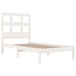 Acheter Maison Chic Lit adulte - Lit simple Cadre de lit,Structure du lit Contemporain Blanc Bois de pin massif 90x200 cm -MN76221