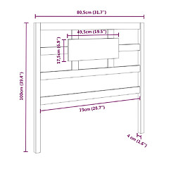 Acheter vidaXL Tête de lit Noir 80,5x4x100 cm Bois massif de pin