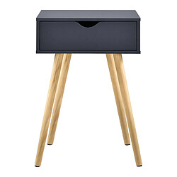 Helloshop26 Petite table avec tiroir table de nuit table de chevet commode meuble de rangement pieds de table en pin 60 cm gris foncé 03_0003142