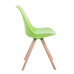 Avis Decoshop26 4 chaises de salle à manger style scandinave en synthétique et plastique vert pieds rond en bois clair CDS10375