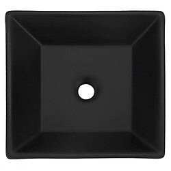 ML-Design Lavabo en Céramique Noir Mat, 41 x 41 x 12 cm, Carré, Vasque à Poser sur Plan de Toilette, Lave-Mains Évier pour la Salle de Bain/WC Invités, Design Moderne, sans Matériel de Montage