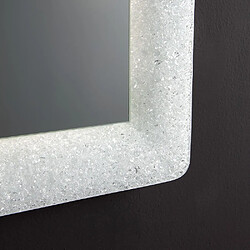 Avis Kiamami Valentina MIROIR BLANC ENCADRÉ EN VERRE FUSIONNÉ AVEC GRIT ET LED 90X62