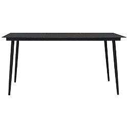 Avis Maison Chic Mobilier à dîner 9 pcs de jardin - Ensemble table et chaises d'extérieur - Salon/Mobilier de jardin classique Corde en coton et acier Noir -MN73895