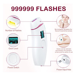 Chrono Appareil d'épilation IPL Épilation permanente au laser 999 000 impulsions lumineuses indolore pour femmes et hommes, blanc