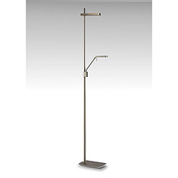 Luminaire Center Lampadaire Phuket 2 Ampoules 21W Down 7W Up LED 3000K, 3000lm, nickel satiné