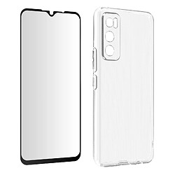 Avizar Coque Vivo Y70 Silicone Souple Verre Trempé 9H Transparent Noir