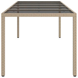 Acheter Maison Chic Table de jardin | Table d'extérieur Beige 250x100x75 cm Verre trempé et poly rotin -GKD33828