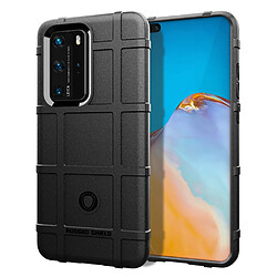 Coque en TPU texture de grille carrée anti-choc épaissir noir pour votre Huawei P40 Pro