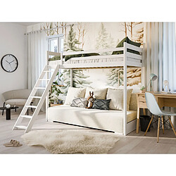 Avis Kids Literie LIT MEZZANINE ET CANAPE SAFINO 90 x 200 / 140 x 200 Blanc - blanc