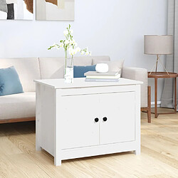 Maison Chic Table basse,Table Console Table d'appoint, Table pour salon Blanc 71x49x55 cm Bois massif de pin -MN21608