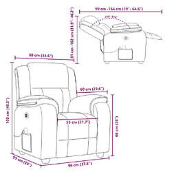 vidaXL Fauteuil de massage inclinable électrique Noir Tissu pas cher