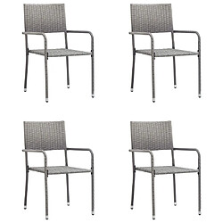 Avis Maison Chic Jeu à dîner de jardin 5 pcs,Mobilier de salle à manger d'extérieur,Meuble à dîner Résine tressée Anthracite et gris -GKD731034