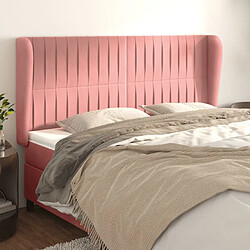 Maison Chic Tête de lit moderne avec oreilles pour chambre - Décoration de lit Rose 163x23x118/128 cm Velours -MN52997