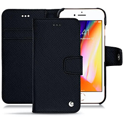 Housse cuir Apple iPhone 8 - Rabat portefeuille - Noir élégant ( Noir / Black ) - NOREVE