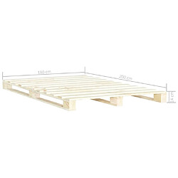 vidaXL Cadre de lit de palette sans matelas 180x200 cm bois massif pin pas cher