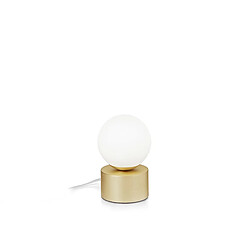 Ideal Lux Lampe de table Globe en laiton, interrupteur intégré, non dimmable