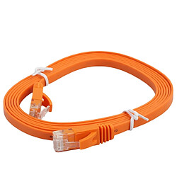 Wewoo Câble LAN réseau plat Ethernet Orange ultra-mince 2m CAT6, cordon RJ45