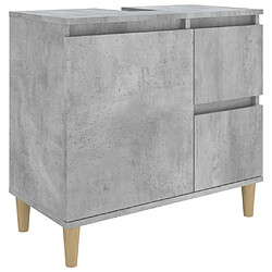 Maison Chic Armoire de salle de bain,Meuble de rangement,Meuble haut gris béton 65x33x60 cm -GKD297810