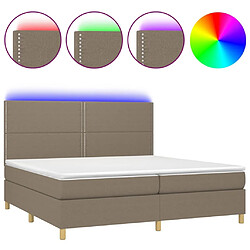 Sommier à lattes,Cadre à lattes de lit et matelas et LED pour Adulte Taupe 200x200cm Tissu -MN87729