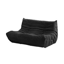 SoftEva Togo loveseat - noir - sans assemblage, mousse double confort, support ergonomique, toucher doux