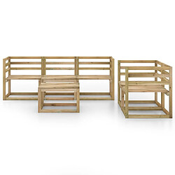 Avis Maison Chic Salon de jardin 6 pcs - Table et chaises d'extérieur - Mobilier/Meubles de jardin Moderne bois de pin imprégné de vert -MN15030