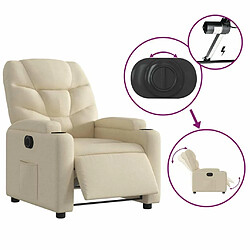 Maison Chic Fauteuil Relax pour salon, Fauteuil inclinable électrique Crème Tissu -GKD56778 pas cher