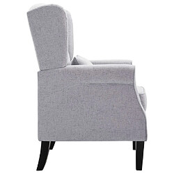 Helloshop26 Fauteuil chaise siège lounge design club sofa salon gris clair tissu 1102203/3 pas cher