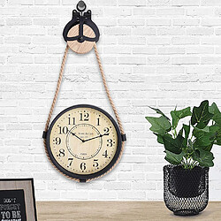 Horloge murale en métal sur corde rétro loft 30 cm pas cher