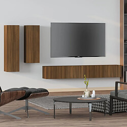 vidaXL Ensemble de meubles TV 4 pcs Chêne marron Bois d'ingénierie