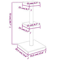 Acheter vidaXL Arbre à chat avec griffoirs en sisal gris foncé 73 cm