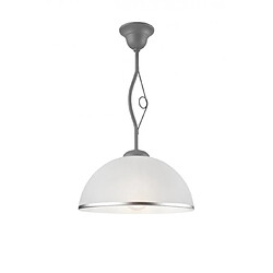 Lumière Suspension Retro Verre,métal Argent 1 ampoule 45cm